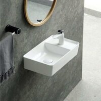 Lavabo treo tường nhỏ gọn màu trắng vuông vức SB101