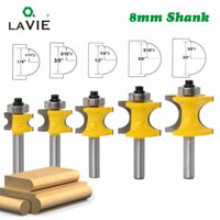 Lavie 1 Máy Tính 8 Mm Shank Bullnose Nửa Tròn Bit Endmill Router Bit Gỗ 2 Sáo Mang Dụng Cụ Chế Biến Gỗ Phay Cắt