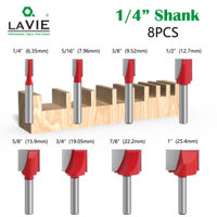 Lavie 8 Chiếc 1 / 4 Shank Gỗ Làm Sạch Đáy Bit Bộ Định Tuyến Thẳng Bit Sạch Phay Cắt Chế Biến Gỗ Bit Máy Điện MC01110T8A