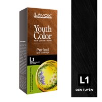 Lavox Nhuộm Phủ Bạc Lavox Youth & Color Hair Color Cream 60ml X 2 .#L1 Intensive Black Đen Tuyền