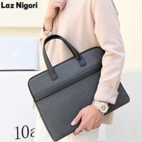 Laz Nigori Nam Thời Trang Da PU Thiết Kế Dây Kéo Túi Laptop Kinh Doanh
