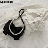 Laz Nigori Túi xách ngọc trai nơ sành điệu Túi đeo chéo nữ thời trang mới