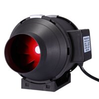 LAZYMOON 4 Inch 195 CFM Inline Duct Fan HVAC ABS Booster Vent Blower Built-in for Exhaust Ducting