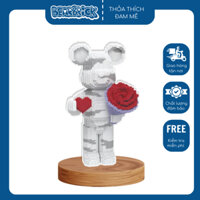 [LB013] Đồ chơi lắp ráp lego Bearbrick ôm hoa