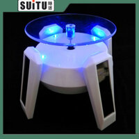 Lbg 4 chân chạy bằng năng lượng mặt trời Airship Trang sức xoay Giá đỡ màn hình có đèn LED Tấm xoay Bàn trưng bày Chân đế trang trí