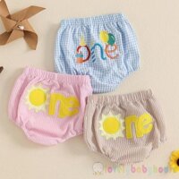 Lbh-baby Chữ Thêu Kẻ Sọc Họa Tiết Tã Cho Bé Quần Short Hoàn Hảo Cho Sinh Nhật Và Mùa Hè