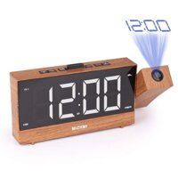 LBPF Projection Radio Alarm Clock LED Digital for Bedrooms Ceiling, USB Charger Dual Alarms 12/24H, Desk Table Snooze Function Adjustable Projector...