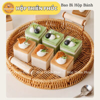 LC-4245 ( 50 Ly)-Ly mousse mica vuông đựng bánh mini trang trí tiệc teabreak - bánh tiramisu - panna cotta - red velvet