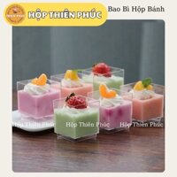 LC-4248 ( 50 Ly) - Ly mousse vuông mini đựng bánh mix vị - Bánh mousse - tiramisu - panna cotta trang trí tiệc teabreak