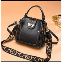 (LC0041)  Túi Xách Nữ Đeo Chéo Dây Bản To Khoá Đính Con Ong Xinh Xắn