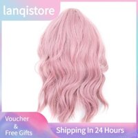 LC210-1 Curly Wavy Wig Pink Pastel Short Bob Synthetic Cosplay Costume