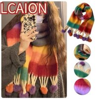 LCAION  Khăn Choàng Lông Cừu Dày Dặn Mềm Mại Giữ Ấm Mùa Đông Cho Nữ