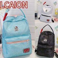 LCAION Túi đựng mèo LCAION Kitty, Ba lô Hello Kitty hoạt hình phong cách Hàn Quốc, Túi đi học máy tính dung tích lớn bằng Nylon dễ thương dành cho học sinh