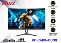 LCD 24” Cong RUIX HC-L240A Chính hãng (IPS - VGA, HDMI, 1920x1080, 100Hz, 3 cạnh viền mỏng, Kèm cáp HDMI, Dây nguồn 3.5m) + Tặng 1 Headphone 7.1 AAP 480