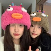 Ldd-nữ Thời Trang Beanie Màu Kẹo Xoắn Thanh Hoạt Hình Búp Bê Dệt Kim Mũ Dễ Thương Thu Đông Ấm Beanie