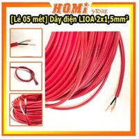 [LẺ 05 MÉT] Dây Điện Lioa 2x1,5mm - Dây Đôi - Ruột Đồng - Cách Điện PVC - 300/500V