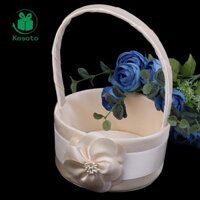 Lễ cưới sang trọng Bud Flower Round Flower Girl Giỏ phù dâu