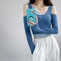 Lễ hội âm nhạc Mặc áo thun dài tay hai mảnh giả Nhóm nhạc nữ ngọt ngào mát mẻ Cô gái lệch vai ngắn nhảy Jazz hàng đầu sinh viên 2.218