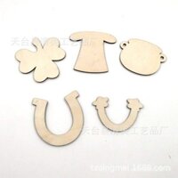 Lễ hội Ireland, đồ trang trí gỗ 5 hình dạng, cỏ ba lá, mũ cầu vồng, Ngày Thánh Patrick