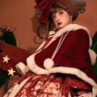 Lễ Hội Mùa Xuân AG Quà Tặng ngọt ngào nhà Lolita áo choàng mùa đông dễ phối đồ ngọt ngào và áo khoác lông cừu dày