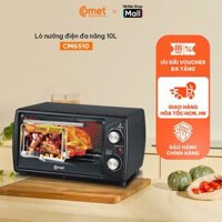 [LÊ NGUYÊN BẢO X COMET] Lò Nướng Điện Comet 10L CM6510 - Dung Tích Lớn, Núm Điều Khiển Kép, Làm Nóng Đồng Đều, Chế Độ Nướng Đa Dạng, Vỏ Tole Phủ Sơn, Kính Chịu Nhiệt, Bảo Hành 12 Tháng
