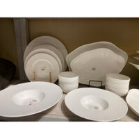 [Lẻ] PT Bát Đĩa Sứ Trắng Cao Cấp Pearl PITO, Bát Đĩa Kiểu Đặc Biệt, An Toàn Sức Khoẻ