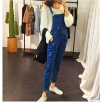 [LẺ SIZE S SALE SỐC] Quần yếm jean dài ống đứng, vải dày không co dãn, dễ phối trang phục, hàng Quảng Châu YD02 C060