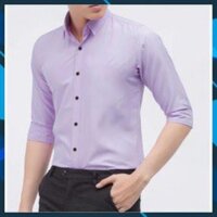 LẺ SIZE XẢ KHO Sơ Mi Nam Tím Nhạt không nhăn, Sơ mi nam trơn giá rẻ, Áo sơ mi nam chất mát