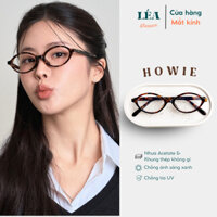 [LÉA GLASSES] Kính mắt chuyên lắp cận HOWIE khung thép Acetate xương cá cao cấp Bayonetta Y2K