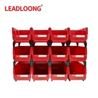 LEADLOONG V2 Hộp đựng ốc vít khay nhựa 12 CÁI Nhựa Treo Hộp Xếp Chồng 200 * 130 * 110MM Lưu Trữ Đồ lặt vặt Và Dụng Cụ Nhà Để Xe Thùng Sắp Xếp Thích Hợp Cho Bàn Văn Phòng Và Nhà Để Xe Phòng Khách Khay