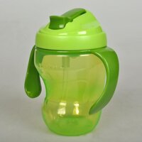 leak proof infant kettle Young children learn to drink a cup of baby bottle sippy cups PP material children kettle 260 ml#Green - intl