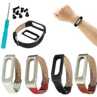 Leather Bracelet Replacement for Xiaomi MiBand Wrist Strap Smartband + Tools