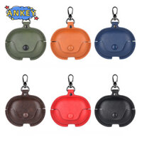 Leather Case For Soundpeats Capsule 3 Pro / Capsule 3 Pro+ Plus Case Cover Luxury Earbuds Bluetooth Earphone Cover Storage Bag Accessories Box Protective Skin with Hook