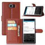 Leather Flip Cover Phone Case Wallet Card Holder For BlackBerry Priv