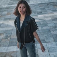 Leather jacket Áo da Ngắn tay