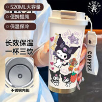Lebete Nhỏ Kuromi Dung Tích Lớn Bình Giữ Nhiệt Nam Nữ Sinh Viên Ống Hút Thể Thao Ô Tô Cốc Nước Giá Trị Cao Đôi Uống