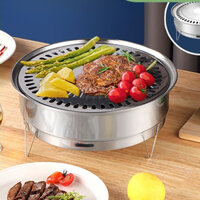 LEBI Bếp nướng than hoa INOX , bếp nướng thịt BBQ, không khói chất liệu thép cao cấp không Gỉ