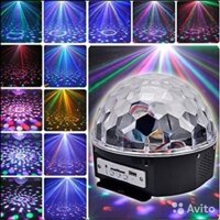 LED cầu xoay vũ trường 7 màu 6 Led kiêm loa nghe nhạc MP3 cao cấp .