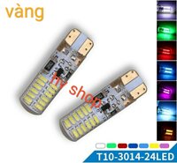 led chop xe may t10 Bộ 2 led demi xi nhan T10 có chớp xe máy 24 tim hv shop ( sáng vàng) ( 1 cặp )