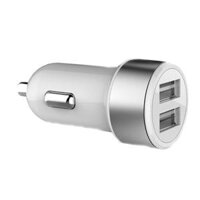 LED Dual USB Car Charger Adapter  Socket Lighter For Phones - White