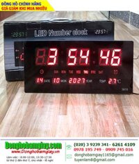 LED JH-3615 LED Number Clock / Đồng hồ treo tường LỊCH VẠN NIÊN và hiển thị Nhiệt độ |36cmx15cmx3cm| số LED ĐỎ /B.hành 03tháng