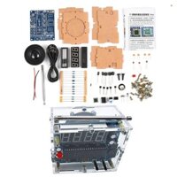 Led Kỹ Thuật Số Đài FM DIY Kit SCM Mô-đun Đài FM Hàn Dự án Thực hành Bộ loa 5W 87-108 MHz Điều chỉnh bước để dạy học, Cáp USB DC 5V, Vỏ trong suốt