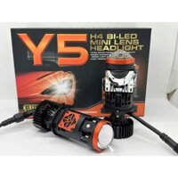 LED Pha P60 / Y5 Pro Mini H4 Bi LED Pha Màng Chập. 2 Quạt Gió Mẫu 2025