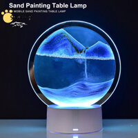 Led RGB Cát Tranh Bàn Đèn 3D Cát Tranh Bàn Đèn RGB Quicksand LED Đèn Ngủ 3D Di Chuyển Cát Nghệ Thuật 360° Đèn đồng hồ xoay Đèn bàn đổi màu RGB