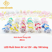 LED ruồi 5mm 5V và 12 V – chống nước làm bảng hiệu, hộp đèn, chạy chữ, trang trí cây