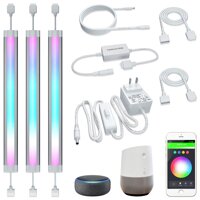 LED Smart Under Cabinet Ligts RGB Multi Color Compatible with Alexa, Google Home Voice Controlled Under Counter Strip Light App Control (3 Lights B...