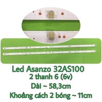 led tivi asanzo 32as100 máy dùng 2 thanh x6 bóng rắc giữa