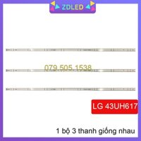 LED TIVI  LG 43UH610 43UH617 43UH619 6916L-2744A HÀNG MỚI THANH 3 THANH, MỖI THANH 8 BÓNG 3V DÀI 84,1cm.