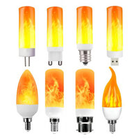 Led USB G4 G9 E14 E27 B22 Đèn Khí Quyển Ngọn Lửa Nhấp Nháy Đèn Nến 220V Đèn Sách Chiếu Sáng Thuốc Lá Bật Lửa Hiệu Ứng Ánh Sáng