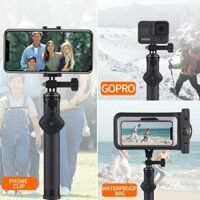 LEDISTAR 19.5cm-76.5cm Telescopic Selfie Rod Extension Stick with Smartphone Waterproof Case Universal for GoPro OSMO Ac